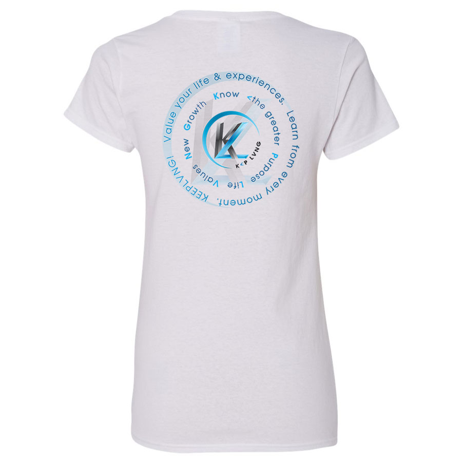 KP LVNG Tag logo Collection v neck T-shirt - White