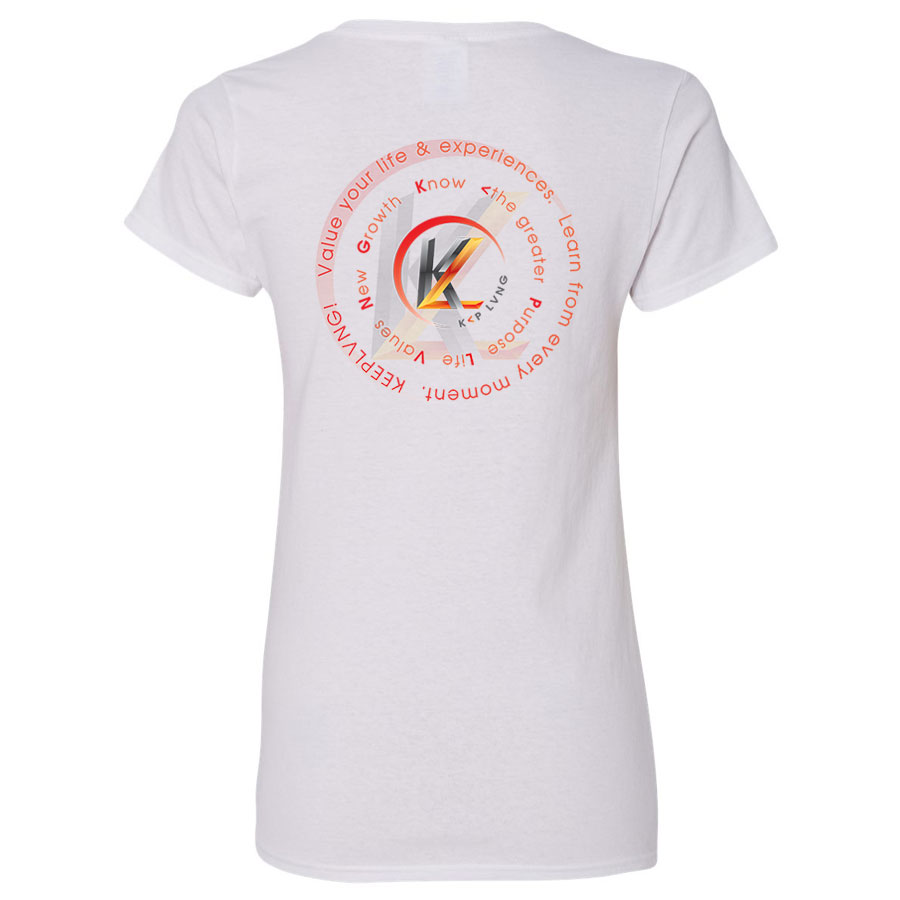 KP LVNG Tag logo Collection v neck T-shirt - White - Image 3